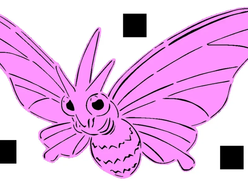 049 Venomoth stencil + 2D