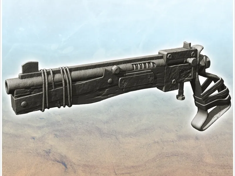 Pistolet post-apocalyptique avec crosse et boulons fabriqués (1)