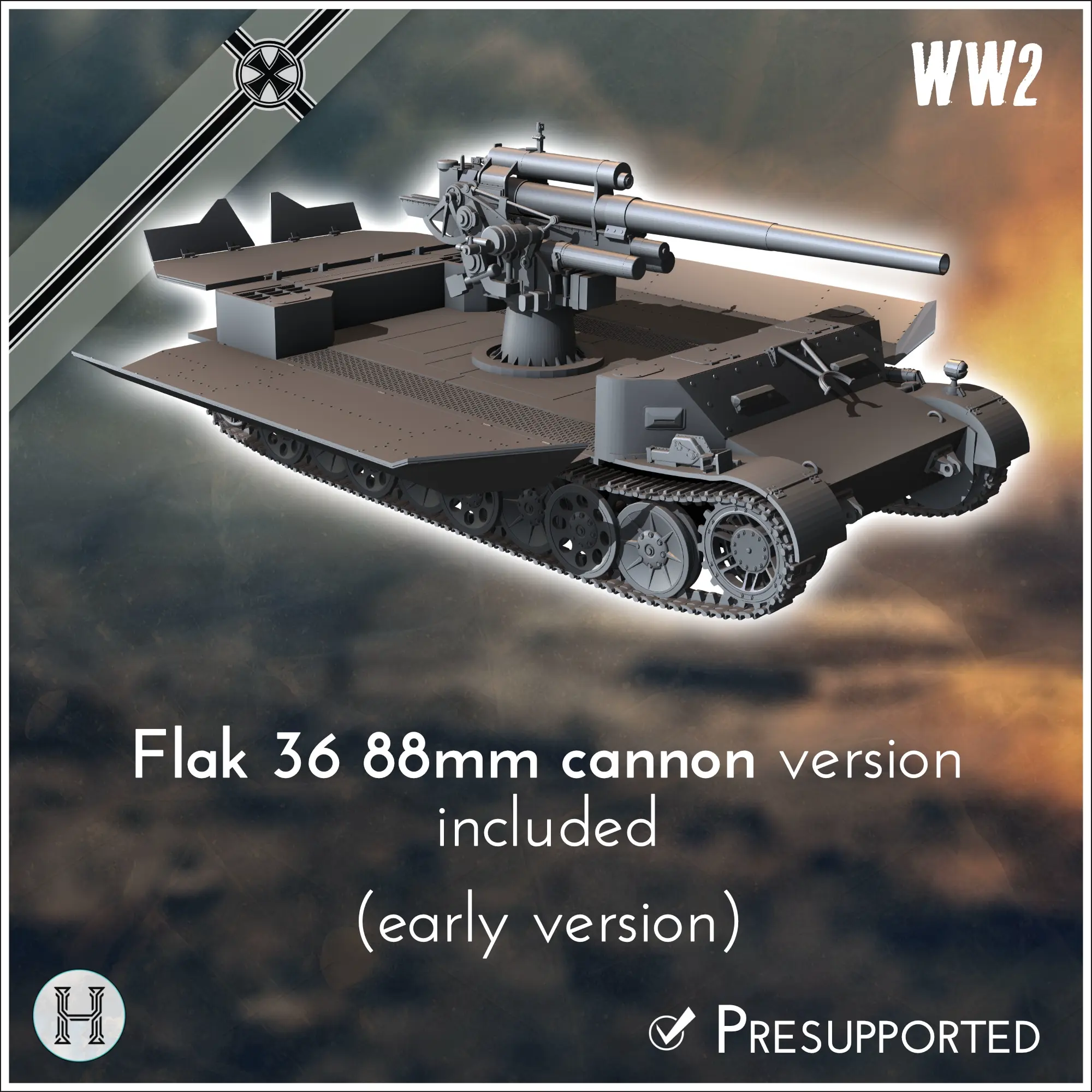 88mm FlaK su telaio speciale (Pz.Sfl.IVc) (griglia 10) - m