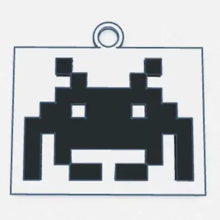 Space Invaders Keychain