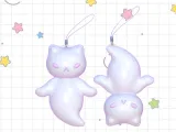 GHOST CAT CHARM \ KEYCHAIN-1