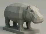 LowPoly Nilpferd-0