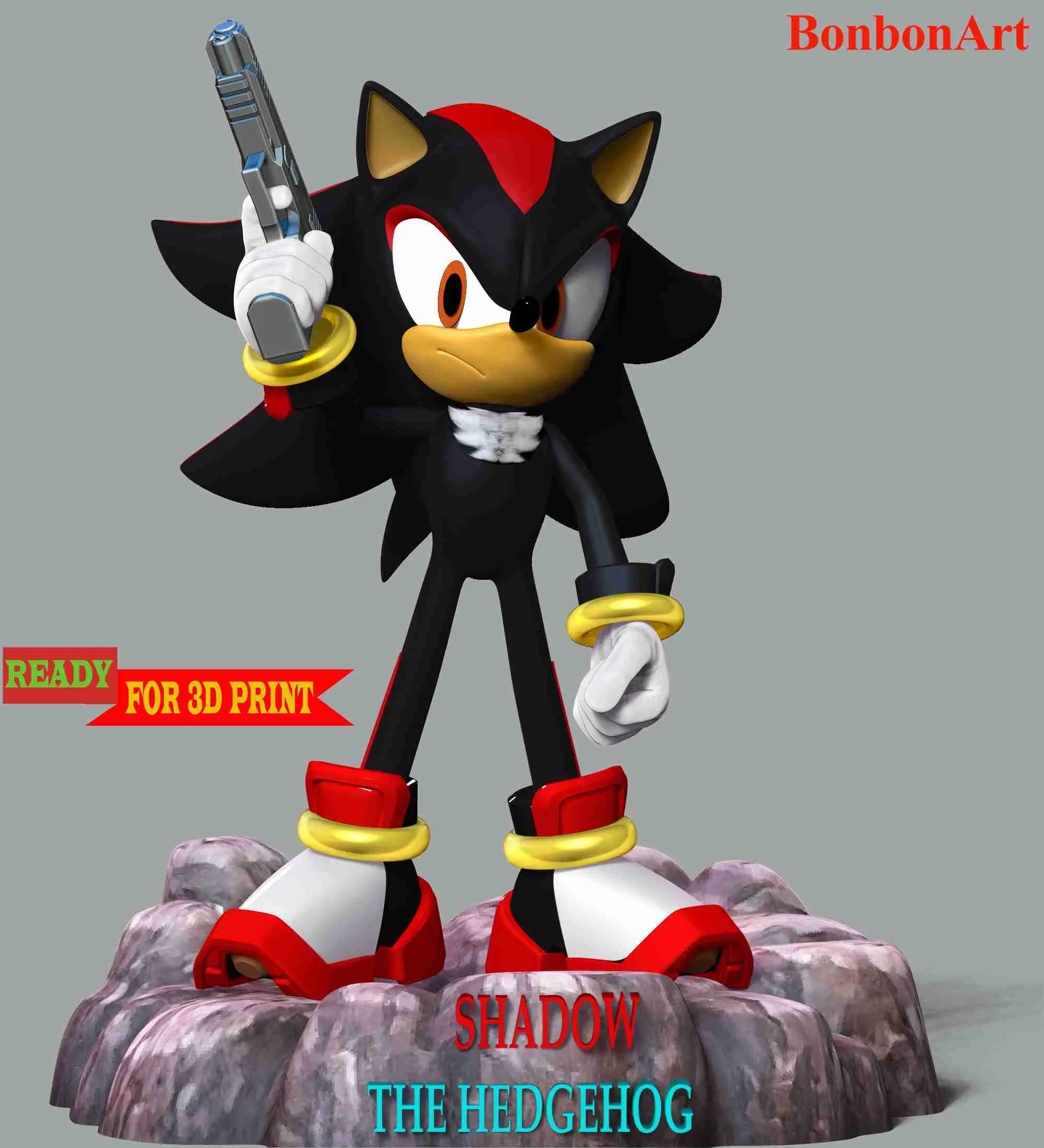 Characters & Creatures STL Download - Shadow - Sonic The Hedgehogby Bon ...