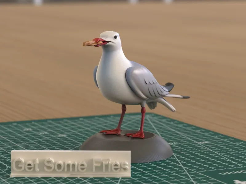 Adorno de modelo de gaviota "Get Some Fries"