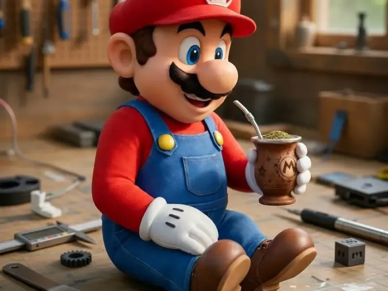 Mario Bross Tomando Mate