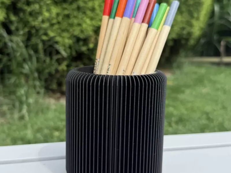 Ribbed Cup Pencil Holder