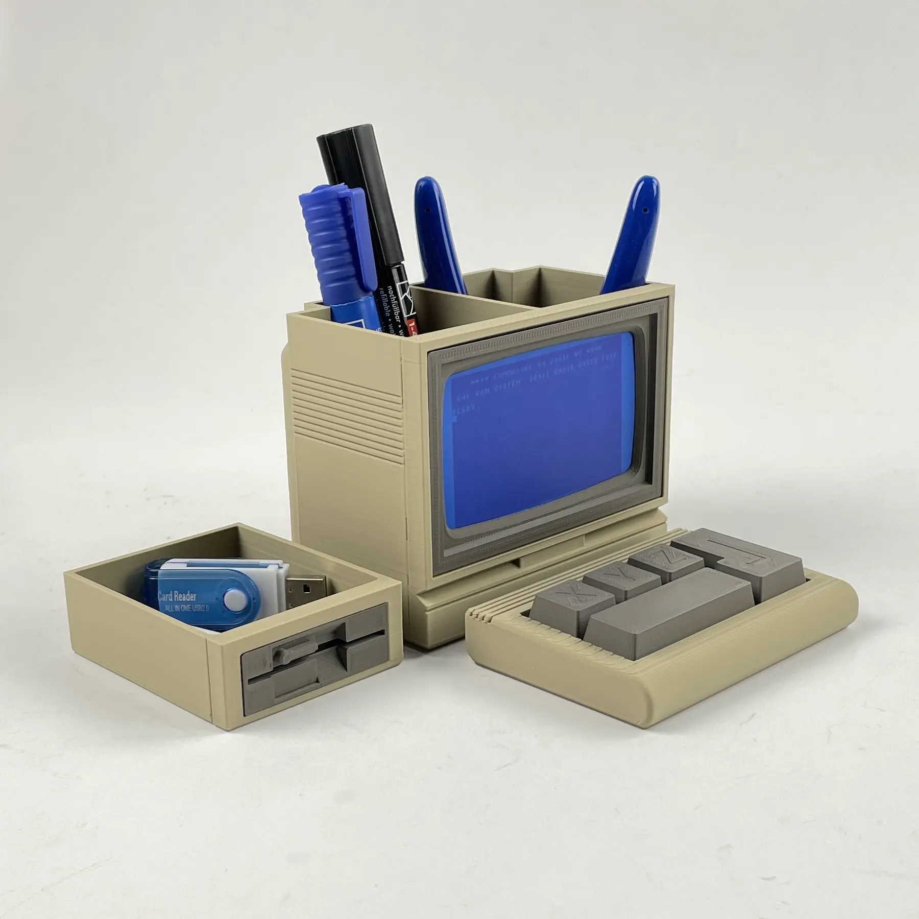 RETRO COMPUTER - BUREAU ORGANIZER, FOTOLIJST, FIDGET KEYB.