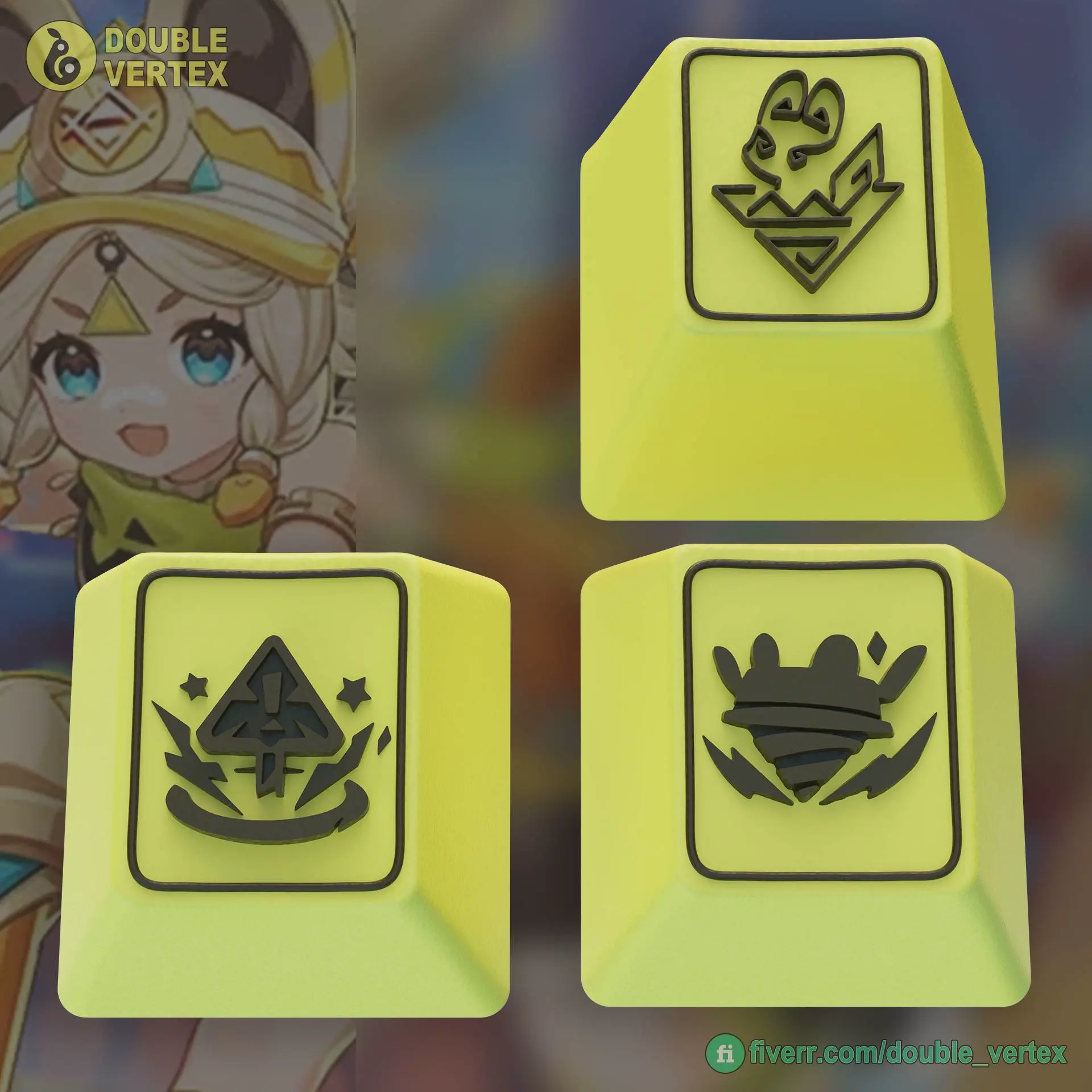 Genshin Impact Kachina Keycaps – OEM Profile STL Files