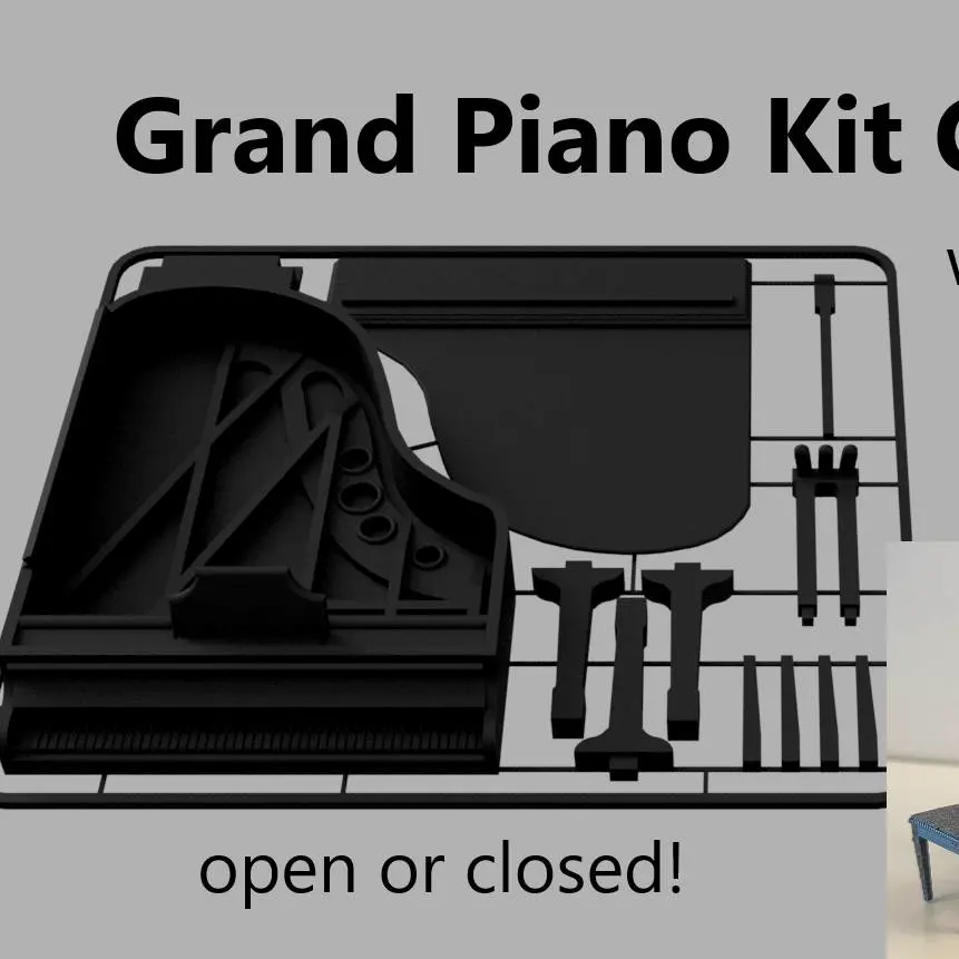 Grand Piano Kit Card (1:24) with chair