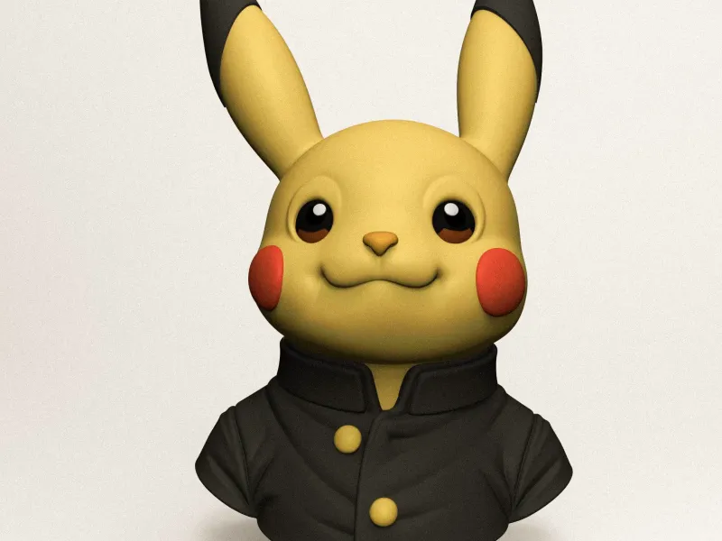Pikachu School Uniform Bust – STL & 3MF Files