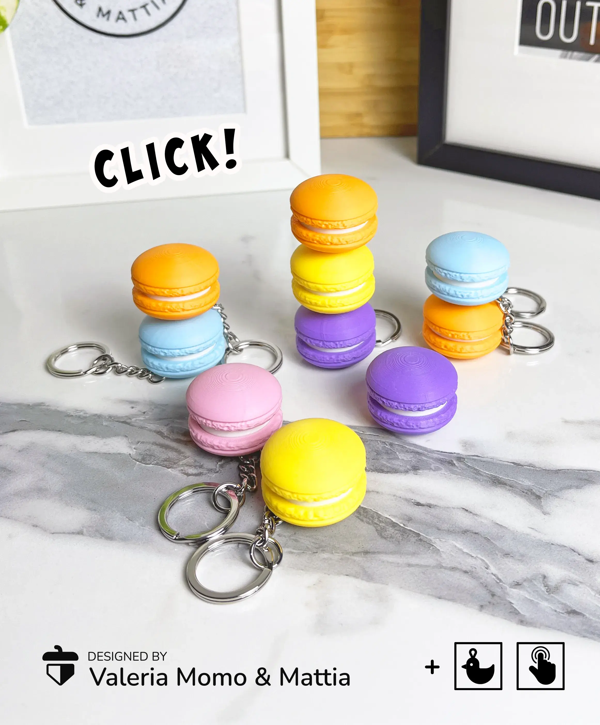 Clicky Macaron Keychain ✨, Clicker Toy