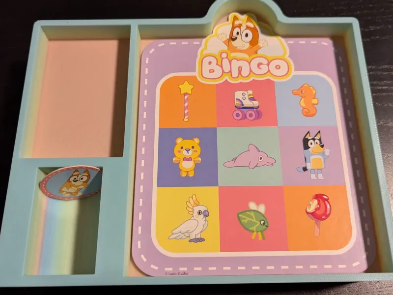 Blue(y) BINGO Card, Playing Sheet, and Coin Holding Case