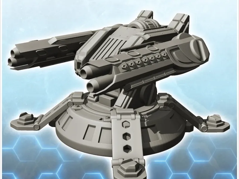 Robotic turret with double ion cannons (4) - miniatures warh