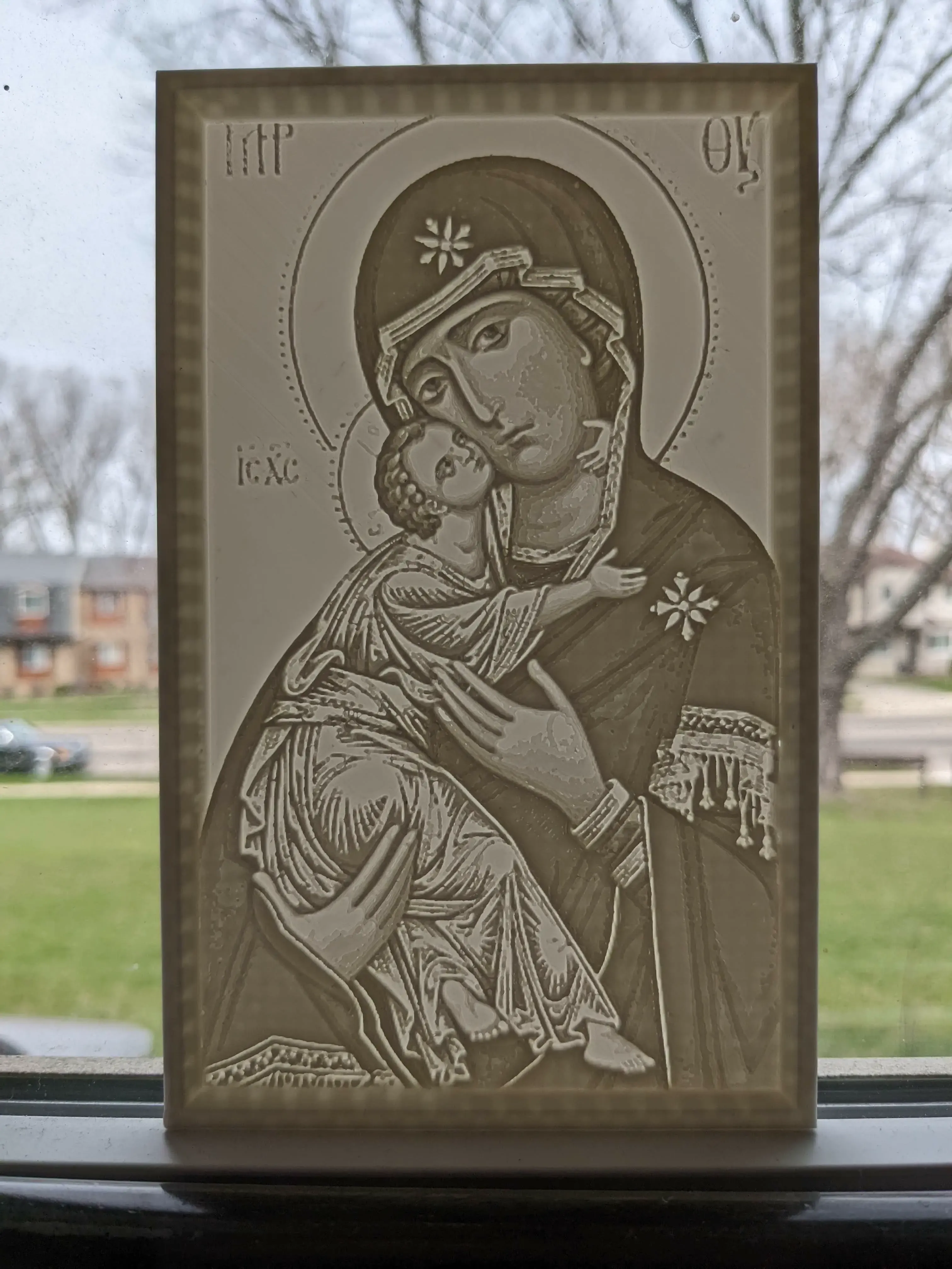 Our Lady of Vladimir Lithophane