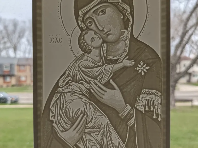 Our Lady of Vladimir Lithophane