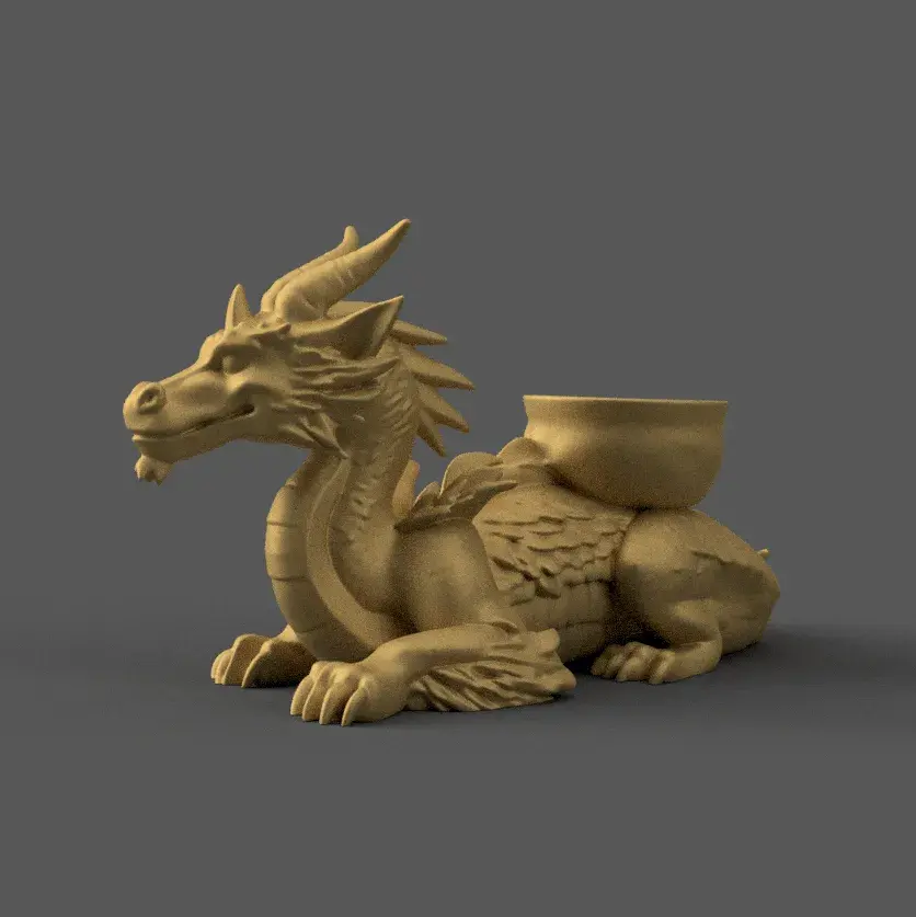Dragon candle holder Bowl Planter STL – Pot, Holder, Decor 1