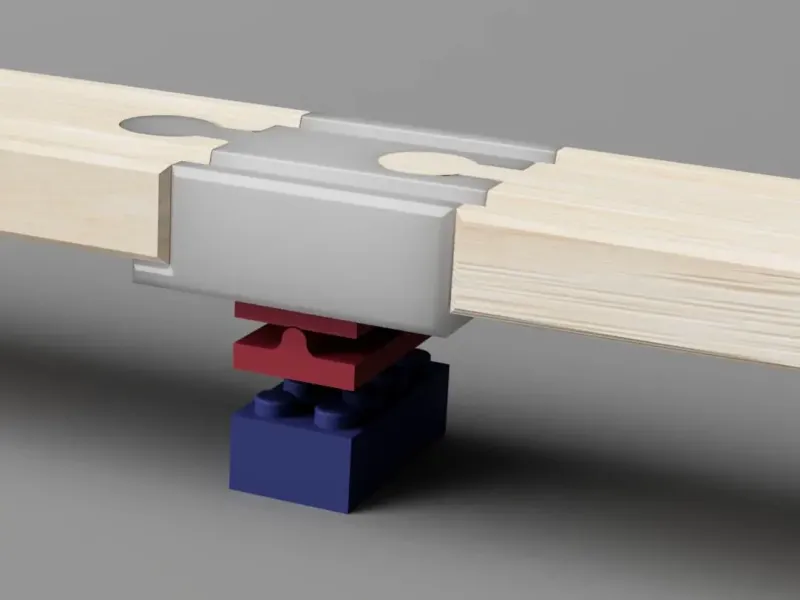 Conector con bisagra para pistas de madera – Compatible con LEGO