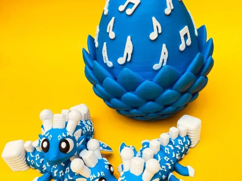 Flexi Music Dragon And Egg, Articulated STL