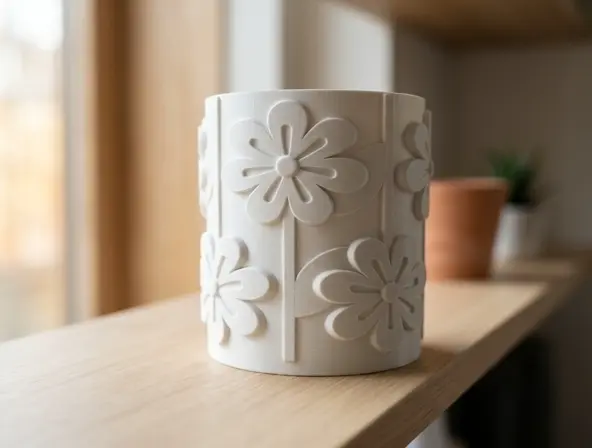 Retro Daisy Vase - Simple Flower Pattern Decor