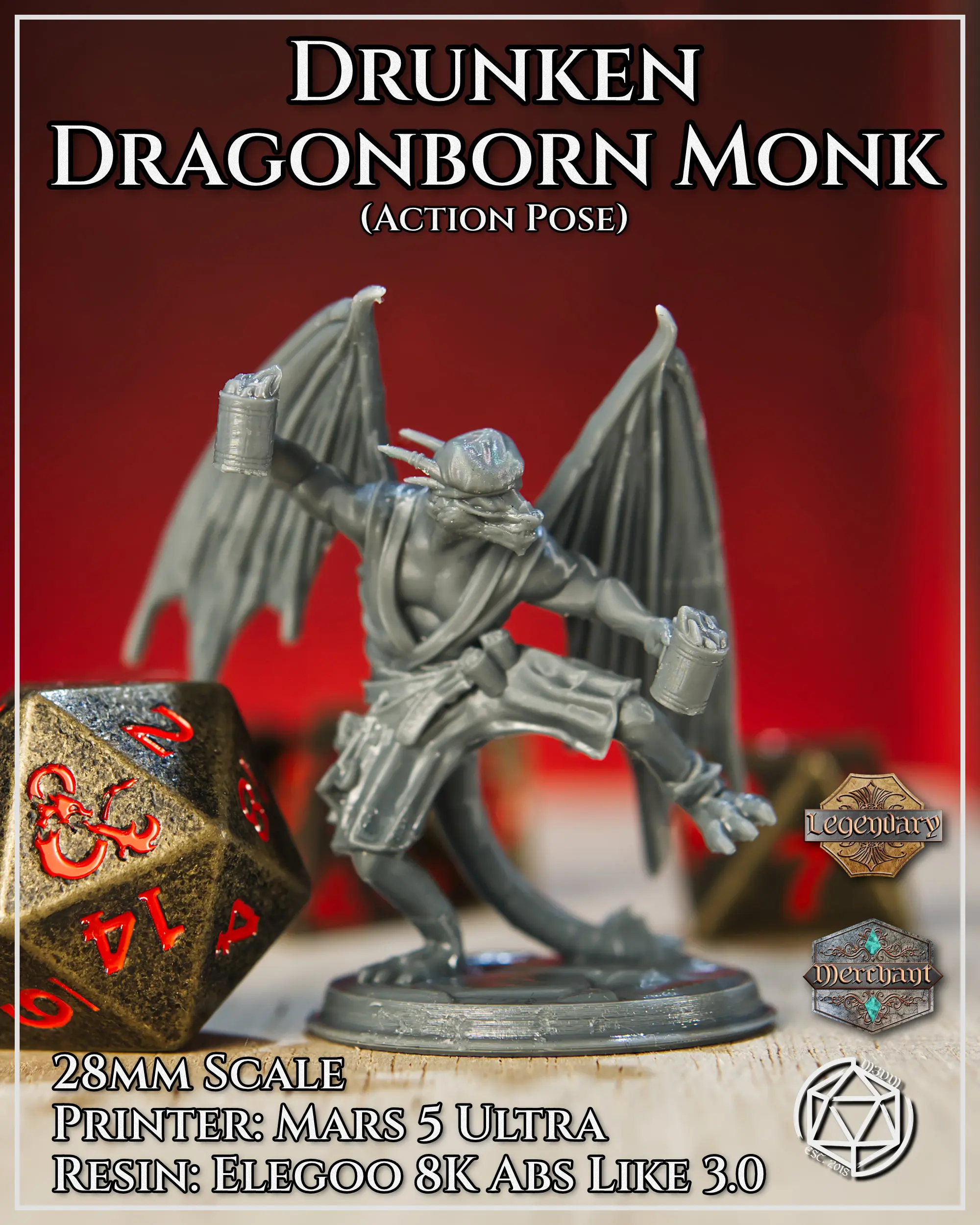Drunken Dragonborn Monk (Action)
