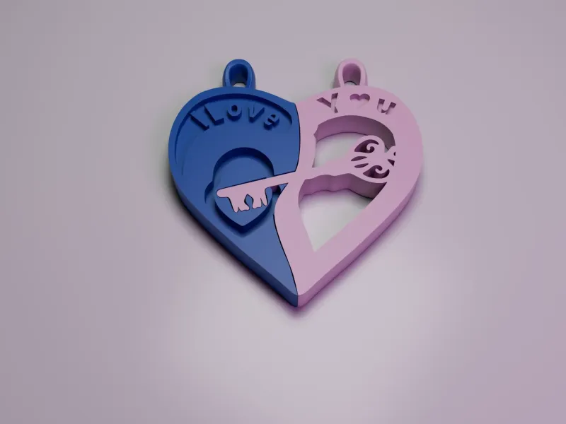 HEART LOCK AND KEY CHAIN