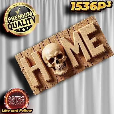 Skull Home Wood Shield ❤️