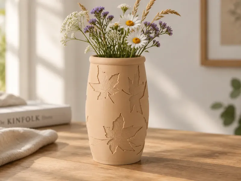 Autumn Maple Vase - Elegant Fall Home Decor