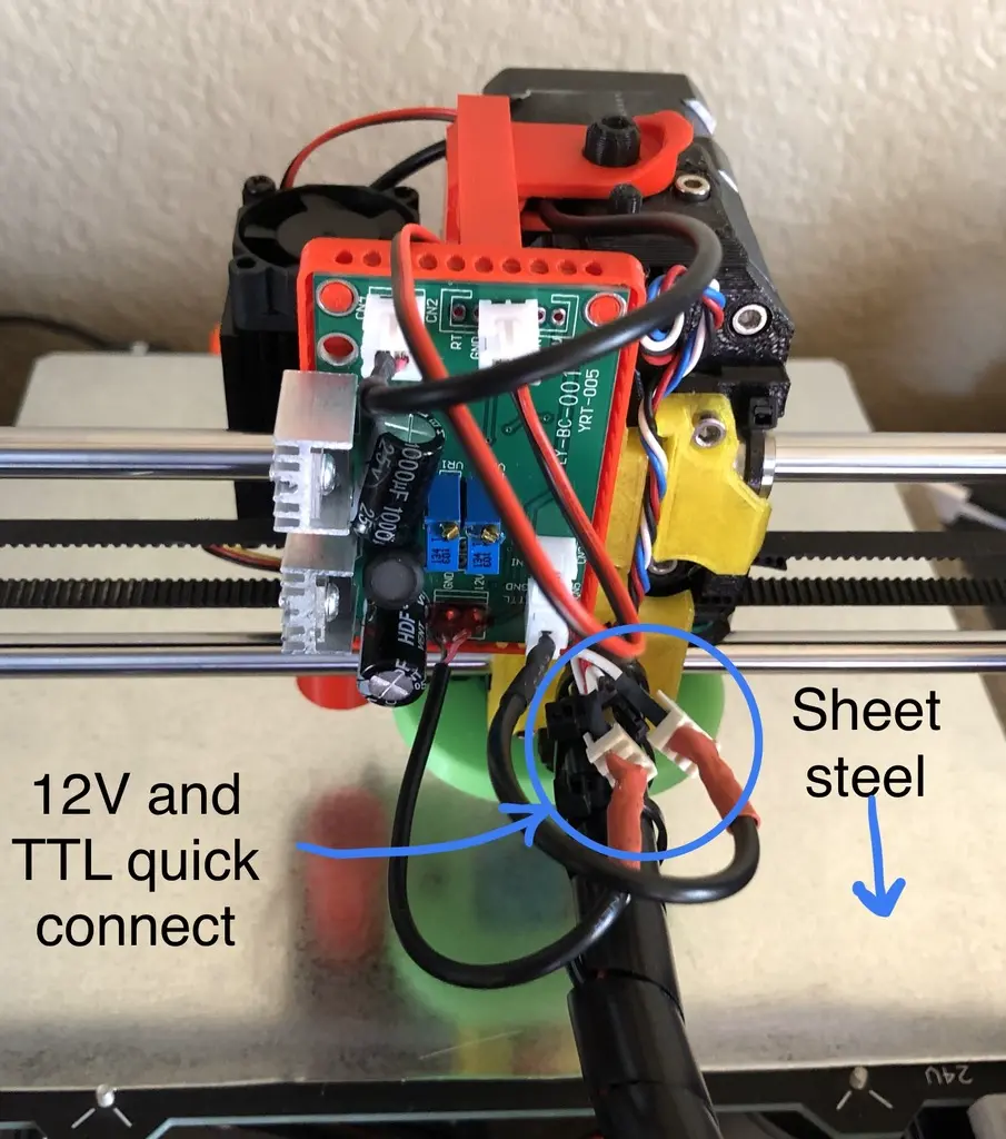 Prusa MK3 laser engraver / cutter mod