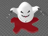 bloodthirsty egg - halloween decor with knive-1