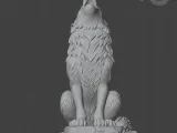 Howling Wolf Statue STL-2
