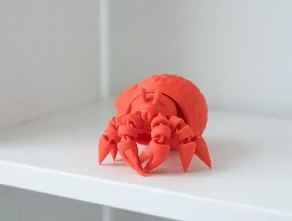 Articulated Hermit Crab with Textured Shell