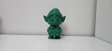 Little Elf with Gift Box Christmas Figurine
