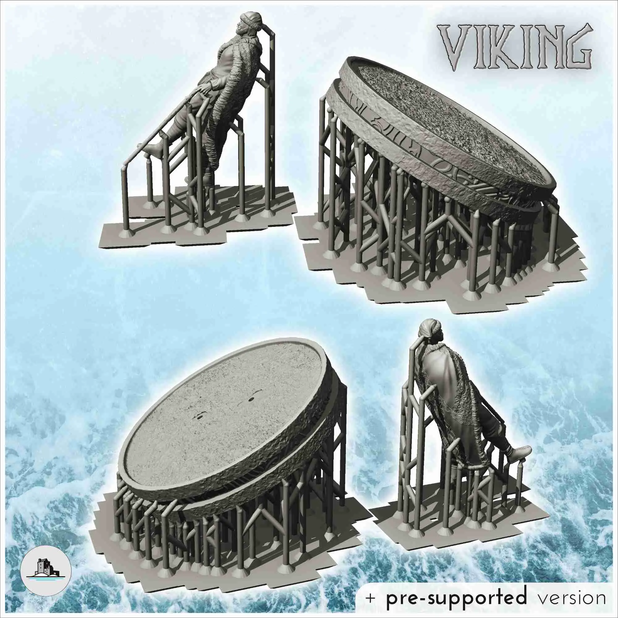 Aristocrata viking com manto de pele de fera e bengala (14) - cenário