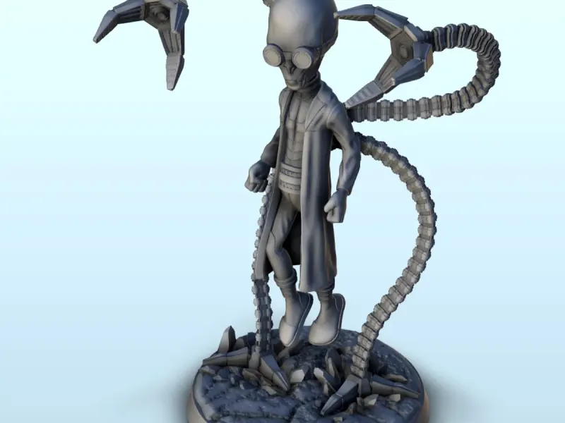 Alien Dr Octopus with glasses and claws (21) (+ pre-supporte