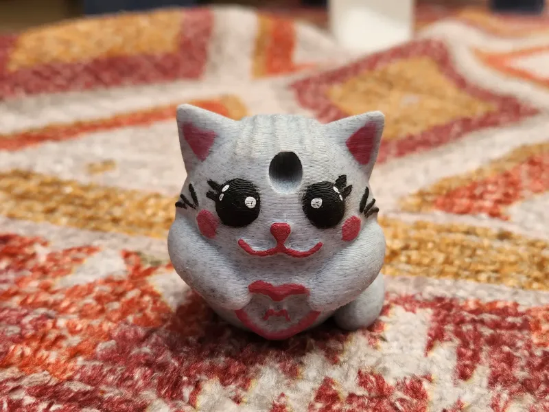 porta-chaves gato giro kawaii letra M 