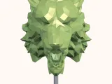 Low Poly Wolf Head Sculpture – 3D Print STL | Geometric Anim-1