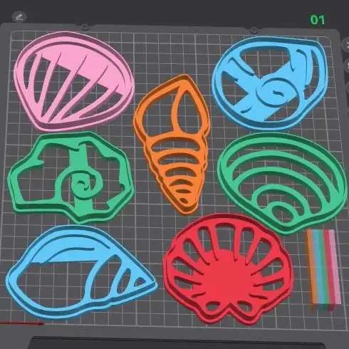 Shell Cookie Cutter Set – 3D Printable STL for Baking