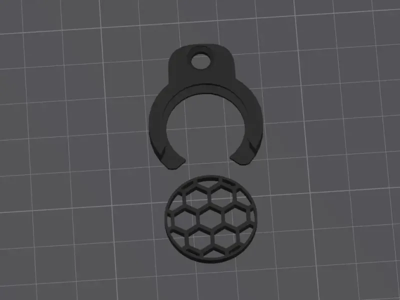 Shopping cart coin Hexagon keychain