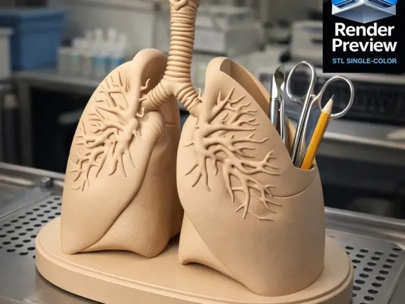 Human Lungs Desk Organizer STL