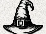 witches halloween hat wall art home decor-0