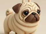 Chibi Pug Keychain Accessory - Cute Stylized Dog Art-1