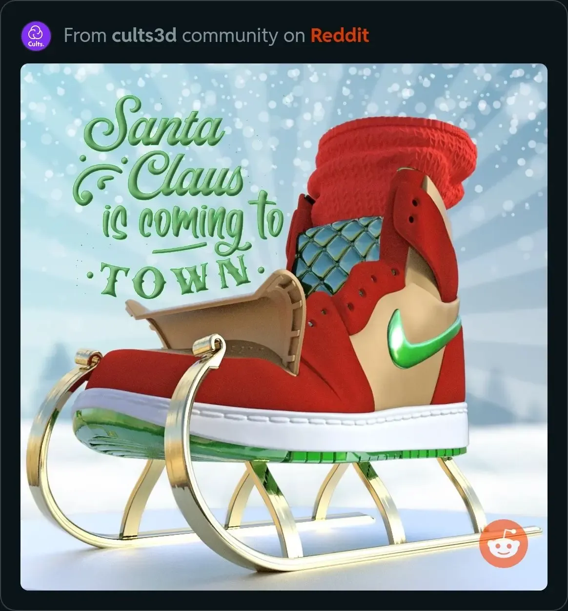 Santa sleigh-Nike edition