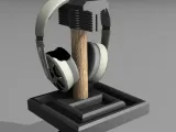 Modern Headset Stand – Wood & 3D Print Hybrid-3