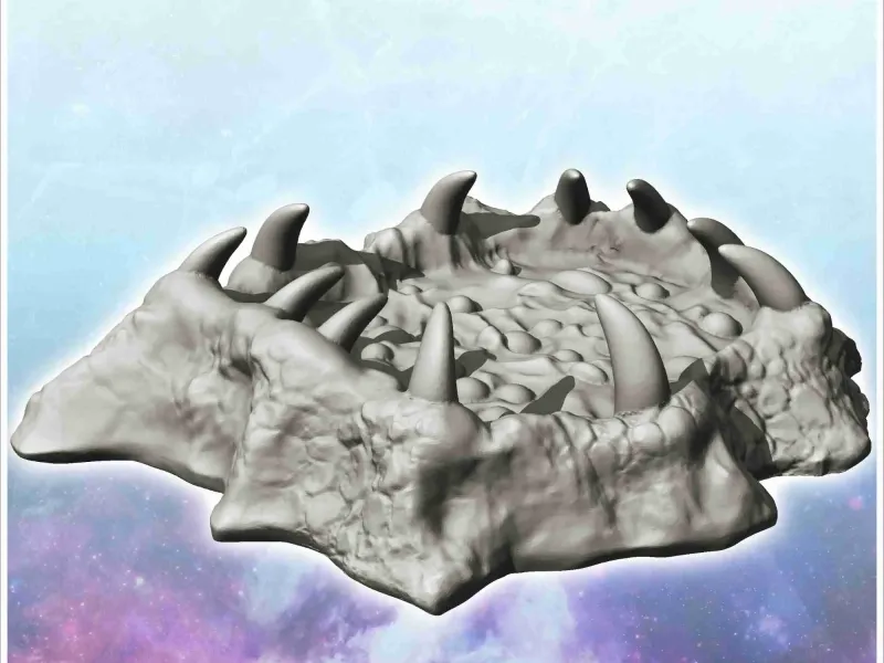 Acid puddle with alien creature with teeth (8) - miniatures