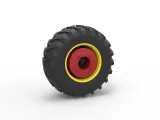 Rear wheel of Vintage Pulling tractor Version 3 Scale 1:25-1