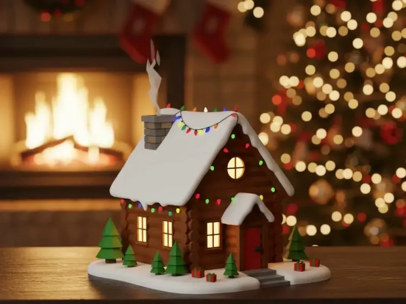 Santa Clauss house in Lapland lowpoly