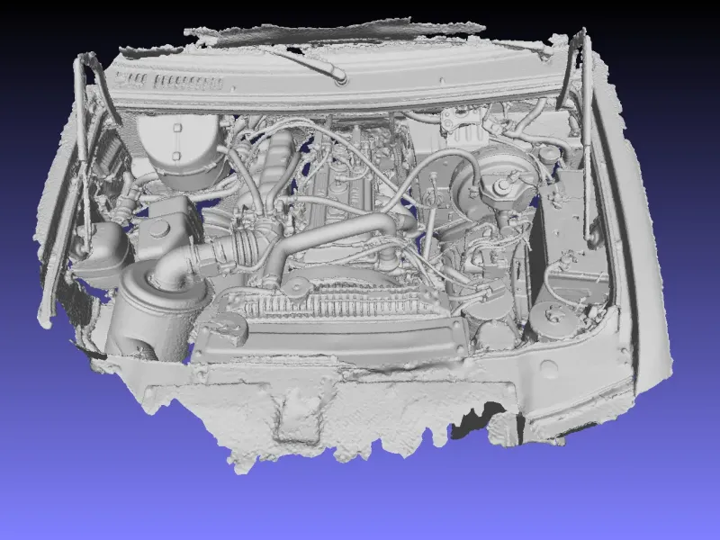 Engine compartment UAZ-3163. 3d scanning.