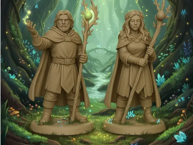 DnD Druid Miniatures (5cm) - Rol