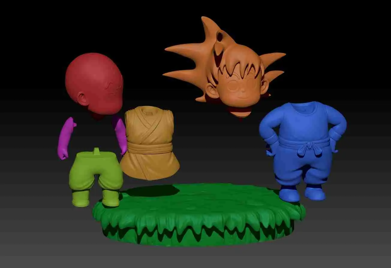 KID GOKU KID KRILLIN - 3D DRUCK MODELL