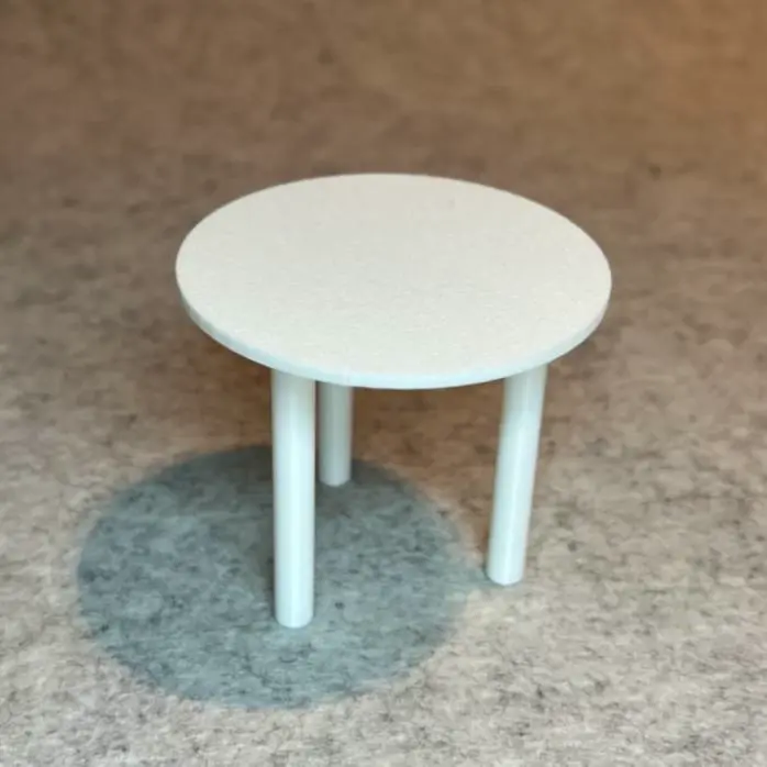 Round coffee table dollhouse miniature house 1:18